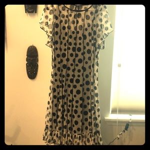 Polka dot black/cream dress